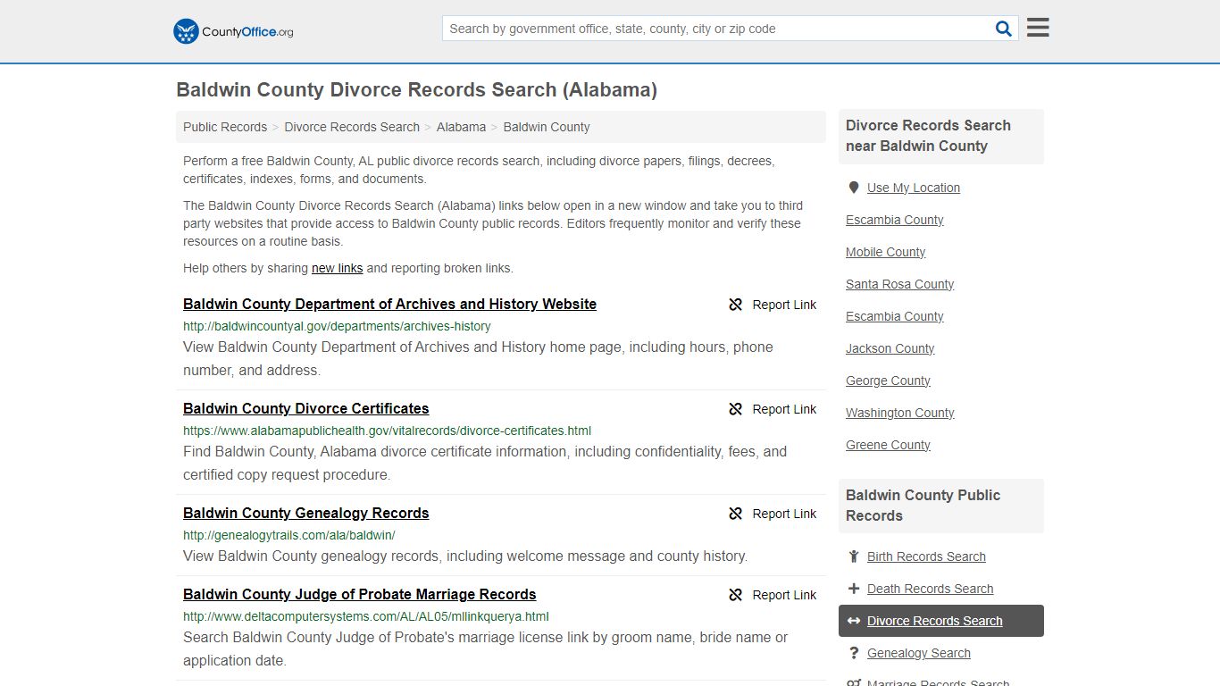 Baldwin County Divorce Records Search (Alabama) - County Office